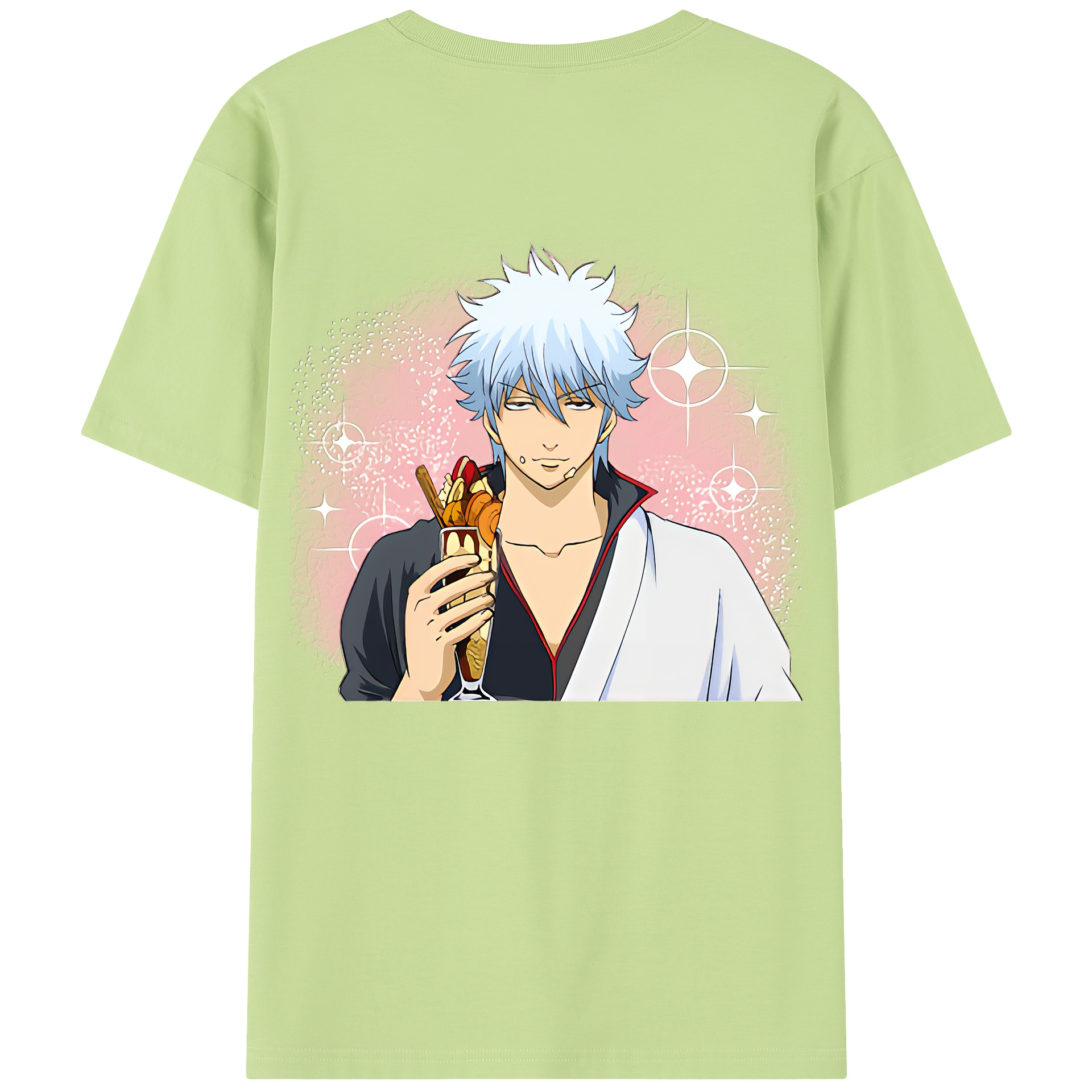 （画像用） ぎんたま 坂田銀時（さかたぎんとき） 神楽 志村新八（しむら しんぱち） GINTAMA Sakata Gintoki Kagura Shimura Shinpachi 綿100％半袖Tシャツ（背面プリント）